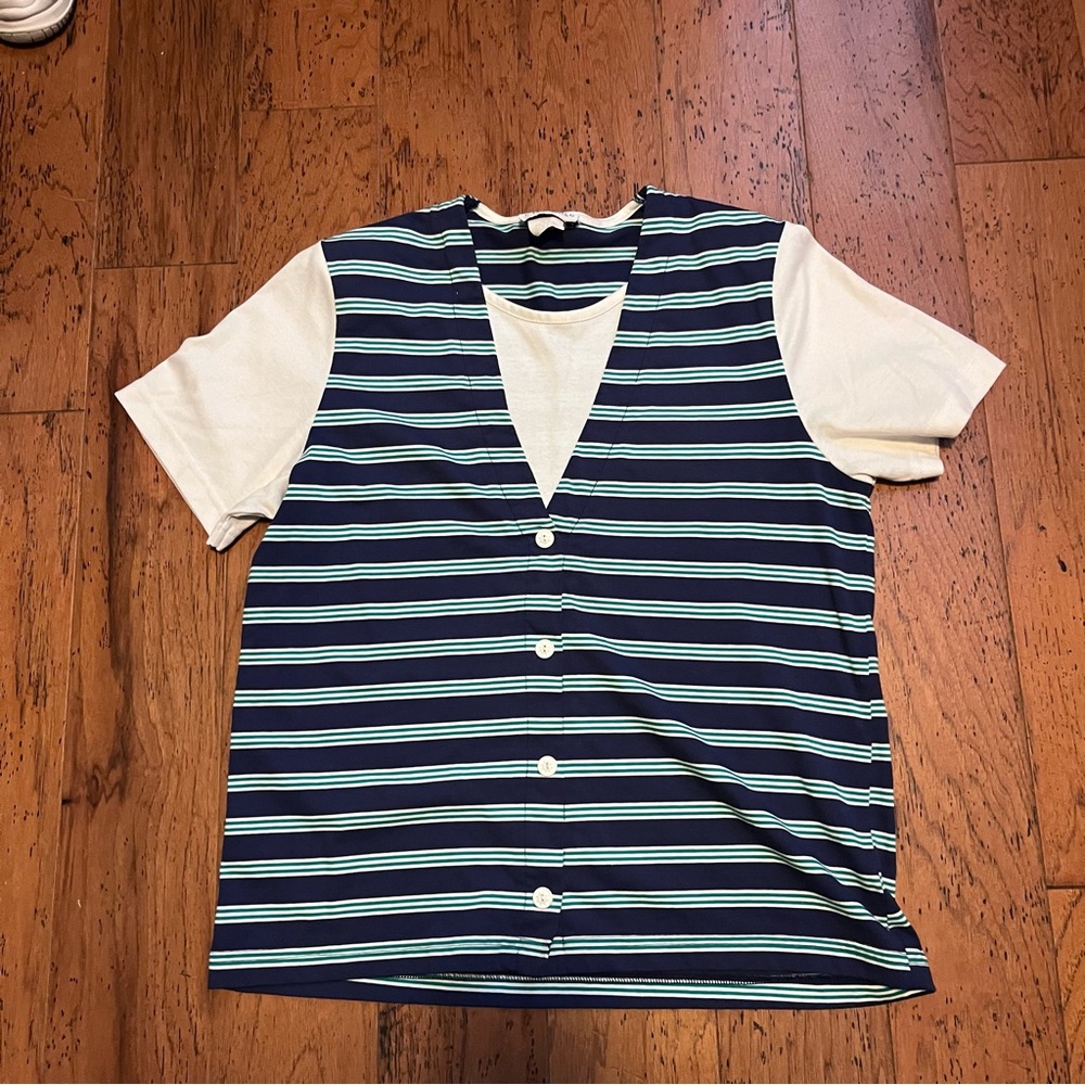 American Vintage Navy and White Striped Tee